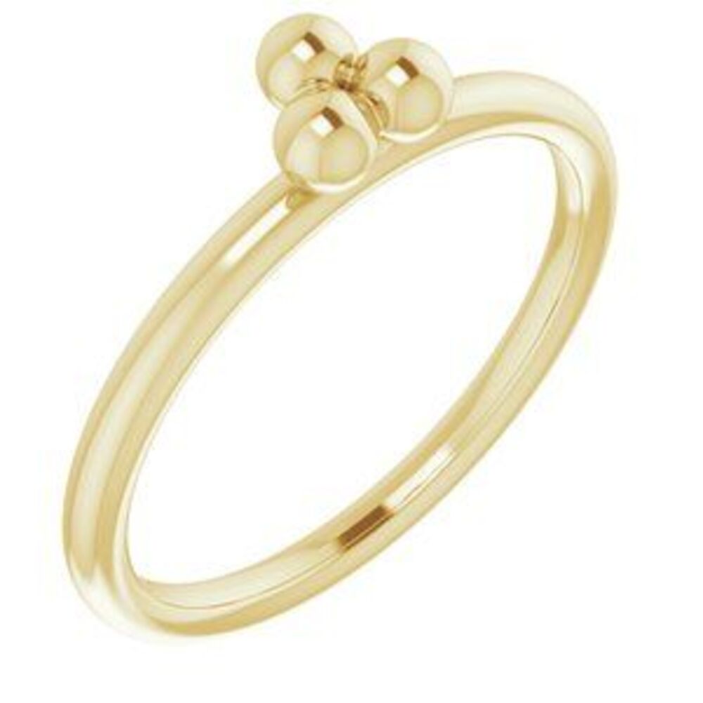 14k Yellow Stackable Beaded Ring - image 1
